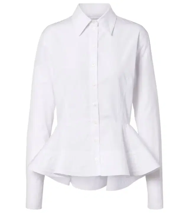 Peplum cotton poplin shirt