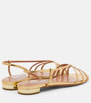 Aquazzura Talk To Me snake-effect leather sandals | Thumbnail 4