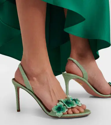 Aquazzura Passionflower beaded raffia slingback sandals | Thumbnail 5 Aquazzura Passionflower beaded raffia slingback sandals | Thumbnail 5