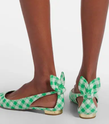 Aquazzura Bow Tie bow-detail checked ballet flats | Thumbnail 5 Aquazzura Bow Tie bow-detail checked ballet flats | Thumbnail 5