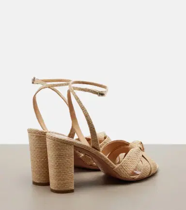 Aquazzura Nina raffia slingback sandals | Thumbnail 2