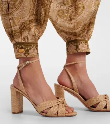 Aquazzura Nina raffia slingback sandals | Thumbnail 6
