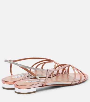 Aquazzura Talk To Me metallic leather sandals | Thumbnail 2