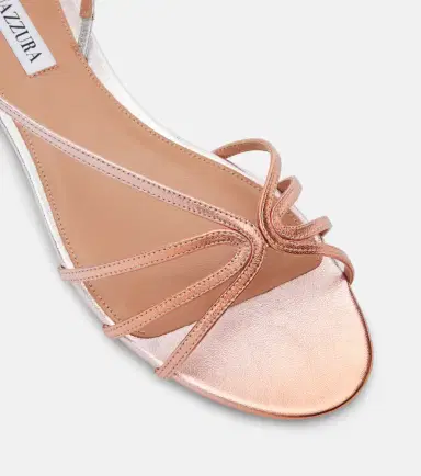 Aquazzura Talk To Me metallic leather sandals | Thumbnail 3