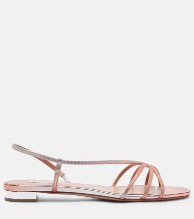 Aquazzura Talk To Me metallic leather sandals | Thumbnail 4
