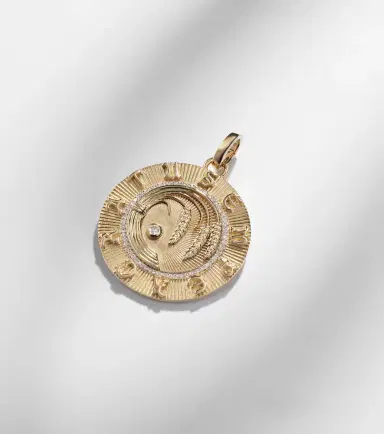 Foundrae Infinite Gratitude Large 18kt gold pendant with diamond | Thumbnail 5 Foundrae Infinite Gratitude Large 18kt gold pendant with diamond | Thumbnail 5