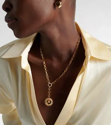 FoundRae Internal Compass Small 18kt gold pendant necklace with diamonds | Thumbnail 2