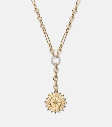 FoundRae Internal Compass Small 18kt gold pendant necklace with diamonds | Thumbnail 4