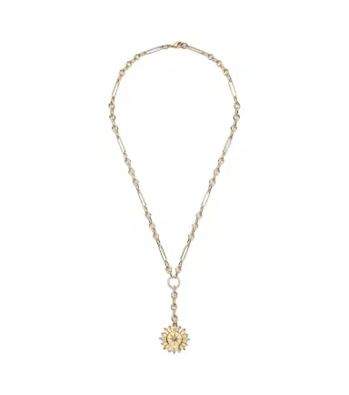 FoundRae Internal Compass Small 18kt gold pendant necklace with diamonds | Thumbnail 1