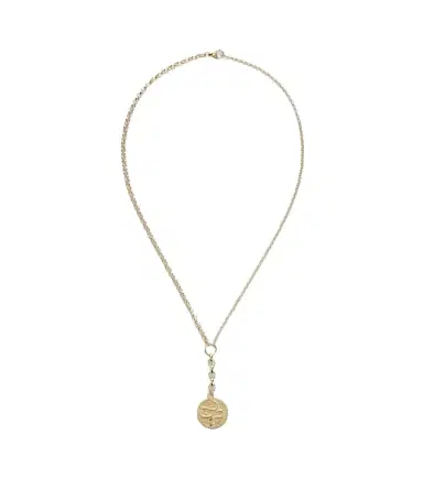 Foundrae Wholeness Medium 18kt gold pendant necklace with diamond | Thumbnail 1