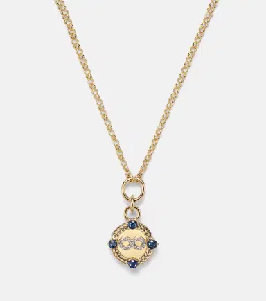 Foundrae Infinite Gratitude 18kt gold pendant necklace with diamonds and sapphires | Thumbnail 6 Foundrae Infinite Gratitude 18kt gold pendant necklace with diamonds and sapphires | Thumbnail 6