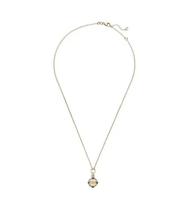 FoundRae Infinite Gratitude 18kt gold pendant necklace with diamonds and sapphires