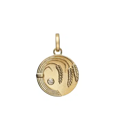 Foundrae Infinite Gratitude Braided Wheat Medium 18kt gold pendant with diamond | Thumbnail 1 Foundrae Infinite Gratitude Braided Wheat Medium 18kt gold pendant with diamond | Thumbnail 1