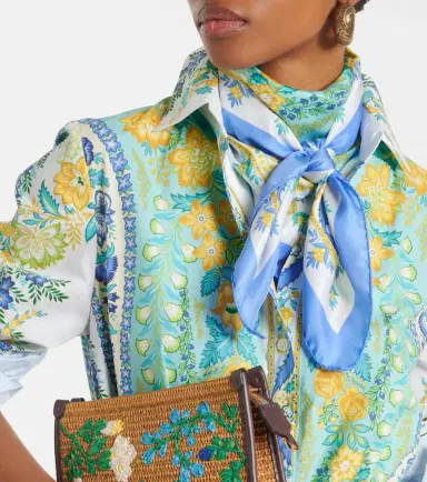 Etro Floral silk twill scarf | Thumbnail 4 Etro Floral silk twill scarf | Thumbnail 4