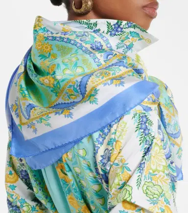 Etro Floral silk twill scarf | Thumbnail 5 Etro Floral silk twill scarf | Thumbnail 5