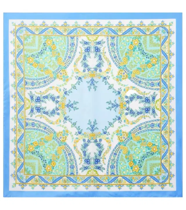 Floral silk twill scarf Floral silk twill scarf