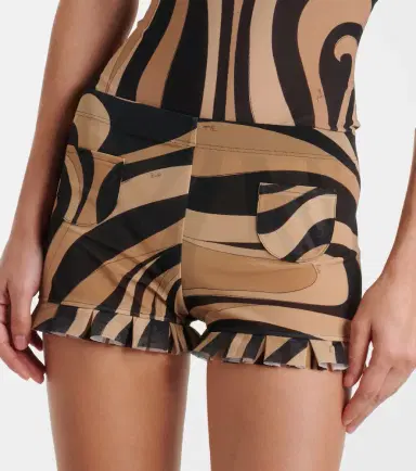 PUCCI Marmo ruffled mesh shorts | Thumbnail 5