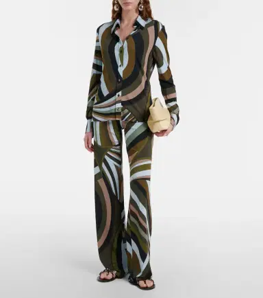 Pucci Printed satin jersey wide-leg pants | Thumbnail 4