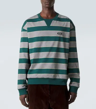 Miu Miu Striped cotton jersey sweatshirt | Thumbnail 3