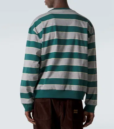 Miu Miu Striped cotton jersey sweatshirt | Thumbnail 4