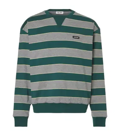 Miu Miu Striped cotton jersey sweatshirt | Thumbnail 1