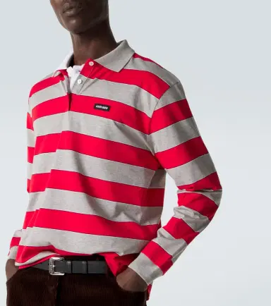 Miu Miu Striped cotton jersey polo shirt | Thumbnail 3