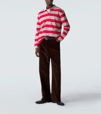 Miu Miu Striped cotton jersey polo shirt | Thumbnail 4