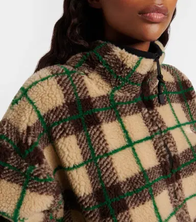 Miu Miu Plaid cropped fleece jacket | Thumbnail 2 Miu Miu Plaid cropped fleece jacket | Thumbnail 2