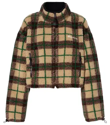 Miu Miu Plaid cropped fleece jacket | Thumbnail 1 Miu Miu Plaid cropped fleece jacket | Thumbnail 1