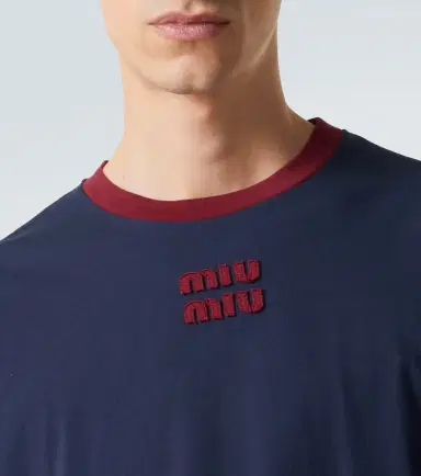 Miu Miu Logo cotton jersey T-shirt | Thumbnail 6 Miu Miu Logo cotton jersey T-shirt | Thumbnail 6