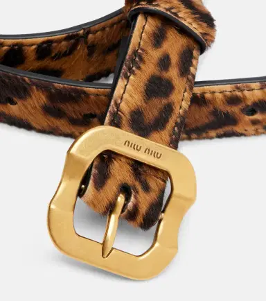 Miu Miu Leopard-print calf hair belt | Thumbnail 2 Miu Miu Leopard-print calf hair belt | Thumbnail 2