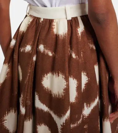 Prada Printed cotton canvas midi skirt | Thumbnail 4