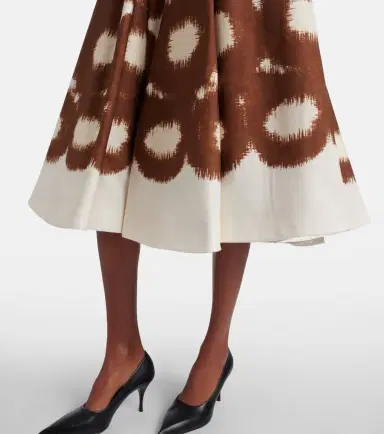 Prada Printed cotton canvas midi skirt | Thumbnail 6