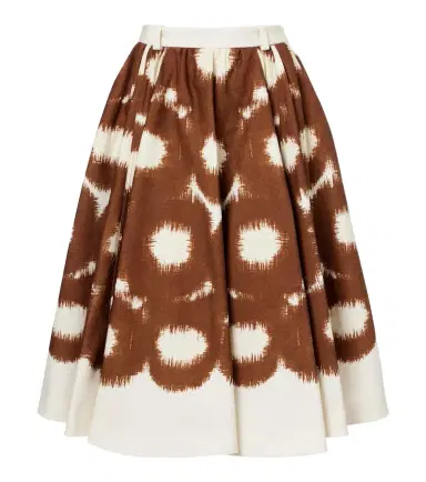 Prada Printed cotton canvas midi skirt | Thumbnail 1