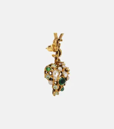 Saint Laurent Cassandre embellished drop earrings | Thumbnail 3