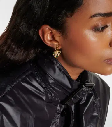 Saint Laurent Cassandre embellished drop earrings | Thumbnail 6