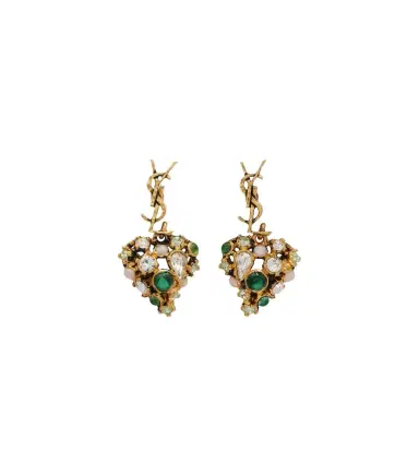 Saint Laurent Cassandre embellished drop earrings | Thumbnail 1