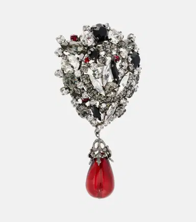 Saint Laurent Crystal-embellished clip-on earrings | Thumbnail 2
