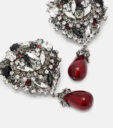 Saint Laurent Crystal-embellished clip-on earrings | Thumbnail 3