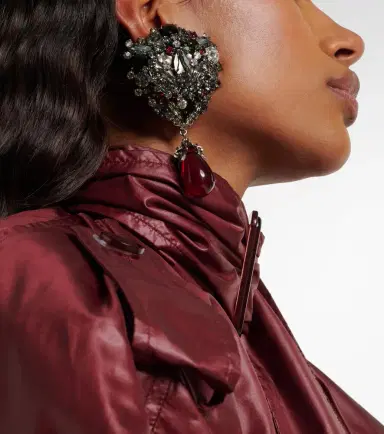 Saint Laurent Crystal-embellished clip-on earrings | Thumbnail 5