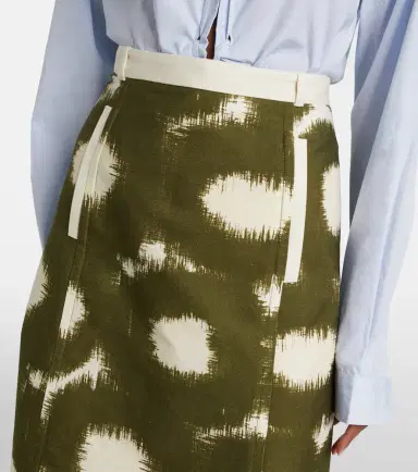 Prada Tie-dye cotton canvas midi skirt | Thumbnail 4