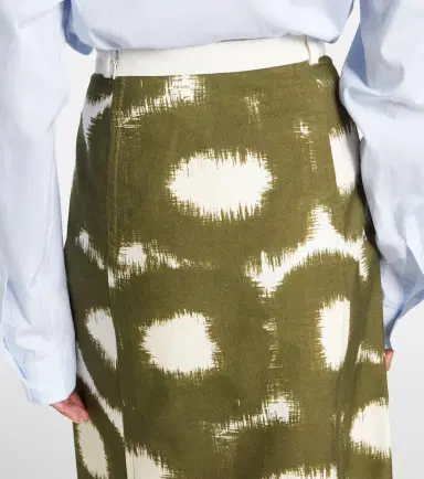 Prada Tie-dye cotton canvas midi skirt | Thumbnail 5