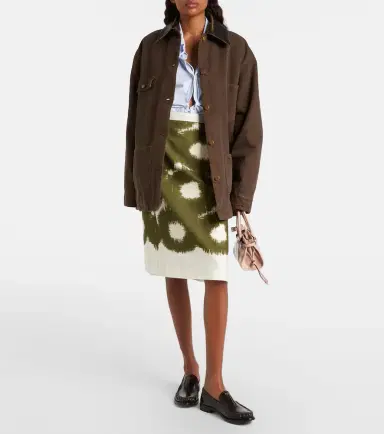 Prada Tie-dye cotton canvas midi skirt | Thumbnail 6
