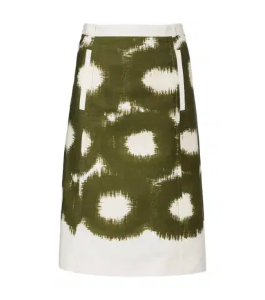 Prada Tie-dye cotton canvas midi skirt | Thumbnail 1