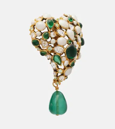 Saint Laurent Embellished clip-on earrings | Thumbnail 3