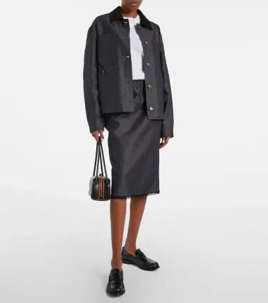 Prada Cotton and linen chambray jacket | Thumbnail 2