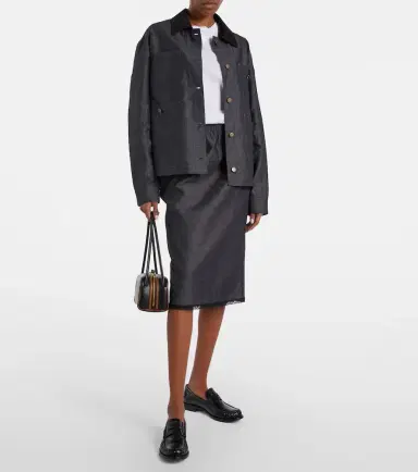 Prada Cotton and linen chambray jacket | Thumbnail 4