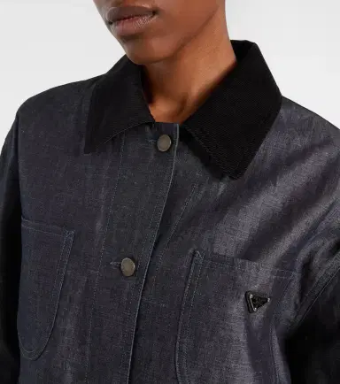 Prada Cotton and linen chambray jacket | Thumbnail 6