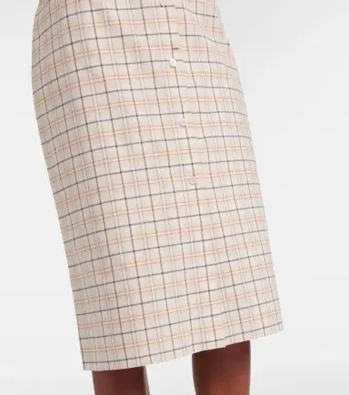 Prada Checked cotton poplin pencil skirt | Thumbnail 2