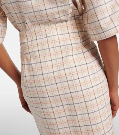 Prada Checked cotton poplin pencil skirt | Thumbnail 4